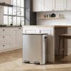 imageWLIVE 2 x 8 Gallon Stainless Steel Dual Trash Can Double Trash Can Kitchen with SoftClose Lid Trash and Recycle Bin Combo Kitchen Garbage Can with Deodorizing Filter Box and Inner Buckets SilverSilver