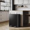imageWLIVE 2 x 8 Gallon Stainless Steel Dual Trash Can Double Trash Can Kitchen with SoftClose Lid Trash and Recycle Bin Combo Kitchen Garbage Can with Deodorizing Filter Box and Inner Buckets SilverBlack