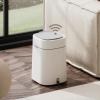 imageWLIVE 32 Gallon  12 Liter Automatic Bathroom Trash Can Motion Sensor Bathroom Trash Can with Bag Fixing Ring Quiet Small Waste Basket for Kitchen Office Bedroom Living Room WhiteWhite