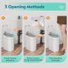 imageWLIVE 32 Gallon  12 Liter Automatic Bathroom Trash Can Motion Sensor Bathroom Trash Can with Bag Fixing Ring Quiet Small Waste Basket for Kitchen Office Bedroom Living Room WhiteWhiteSmart Adsorption