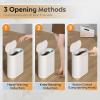 imageWLIVE 32 Gallon  12 Liter Automatic Bathroom Trash Can Motion Sensor Bathroom Trash Can with Bag Fixing Ring Quiet Small Waste Basket for Kitchen Office Bedroom Living Room WhiteWhiteGold