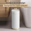 imageWLIVE 32 Gallon  12 Liter Automatic Bathroom Trash Can Motion Sensor Bathroom Trash Can with Bag Fixing Ring Quiet Small Waste Basket for Kitchen Office Bedroom Living Room WhiteWhiteGold