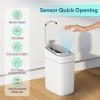 imageWLIVE 32 Gallon  12 Liter Automatic Bathroom Trash Can Motion Sensor Bathroom Trash Can with Bag Fixing Ring Quiet Small Waste Basket for Kitchen Office Bedroom Living Room WhiteWhiteSmart Adsorption