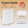 imageWLIVE 32 Gallon  12 Liter Automatic Bathroom Trash Can Motion Sensor Bathroom Trash Can with Bag Fixing Ring Quiet Small Waste Basket for Kitchen Office Bedroom Living Room WhiteWhiteGold