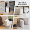 imageWLIVE 32 Gallon  12 Liter Automatic Bathroom Trash Can Motion Sensor Bathroom Trash Can with Bag Fixing Ring Quiet Small Waste Basket for Kitchen Office Bedroom Living Room WhiteWhiteGold