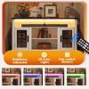 imageWLIVE 3Sided Glass Electric Fireplace TV Stand for 65 Inch TV Entertainment Center with 14 Flame Colors ampamp Adjustable LED Storage Cabinets Farmhouse Media Console for Living Room Bedroom WhiteWhite