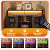imageWLIVE 3Sided Glass Electric Fireplace TV Stand for 65 Inch TV Entertainment Center with 14 Flame Colors ampamp Adjustable LED Storage Cabinets Farmhouse Media Console for Living Room Bedroom WhiteBlack
