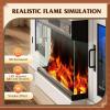 imageWLIVE 3Sided Glass Electric Fireplace TV Stand for 65 Inch TV Entertainment Center with 14 Flame Colors ampamp Adjustable LED Storage Cabinets Farmhouse Media Console for Living Room Bedroom WhiteWhite