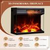 imageWLIVE 3Sided Glass Electric Fireplace TV Stand for 65 Inch TV Entertainment Center with 14 Flame Colors ampamp Adjustable LED Storage Cabinets Farmhouse Media Console for Living Room Bedroom WhiteWhite