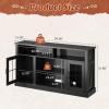 imageWLIVE 3Sided Glass Electric Fireplace TV Stand for 65 Inch TV Entertainment Center with 14 Flame Colors ampamp Adjustable LED Storage Cabinets Farmhouse Media Console for Living Room Bedroom WhiteBlack