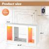 imageWLIVE 58 Inches Fireplace TV Stand with LED Lights Modern Entertainment Center with 18 Electric Fireplace ampamp Adjustable Glass Shelves Sturdy Media Console for Living Room BedroomGaming BlackWhite