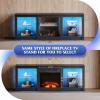 imageWLIVE 58 Inches Fireplace TV Stand with LED Lights Modern Entertainment Center with 18 Electric Fireplace ampamp Adjustable Glass Shelves Sturdy Media Console for Living Room BedroomGaming BlackBlack