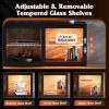 imageWLIVE 58 Inches Fireplace TV Stand with LED Lights Modern Entertainment Center with 18 Electric Fireplace ampamp Adjustable Glass Shelves Sturdy Media Console for Living Room BedroomGaming BlackBlack