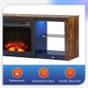 imageWLIVE 58 Inches Fireplace TV Stand with LED Lights Modern Entertainment Center with 18 Electric Fireplace ampamp Adjustable Glass Shelves Sturdy Media Console for Living Room BedroomGaming BlackRustic Brown