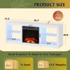 imageWLIVE 58 Inches Fireplace TV Stand with LED Lights Modern Entertainment Center with 18 Electric Fireplace ampamp Adjustable Glass Shelves Sturdy Media Console for Living Room BedroomGaming BlackWhite