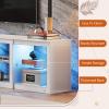 imageWLIVE 58 Inches Fireplace TV Stand with LED Lights Modern Entertainment Center with 18 Electric Fireplace ampamp Adjustable Glass Shelves Sturdy Media Console for Living Room BedroomGaming BlackWhite
