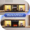 imageWLIVE 58 Inches Fireplace TV Stand with LED Lights Modern Entertainment Center with 18 Electric Fireplace ampamp Adjustable Glass Shelves Sturdy Media Console for Living Room BedroomGaming BlackRustic Brown