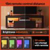 imageWLIVE 63 Inch TV Stand LED Entertainment Center for 60 to 70 Inch TV Modern TV Console with 2 Drawers TV Stands for Living Room BlackBlack