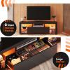 imageWLIVE 63 Inch TV Stand LED Entertainment Center for 60 to 70 Inch TV Modern TV Console with 2 Drawers TV Stands for Living Room BlackBlack