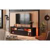 imageWLIVE 63 Inch TV Stand LED Entertainment Center for 60 to 70 Inch TV Modern TV Console with 2 Drawers TV Stands for Living Room BlackBlack