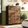 imageWLIVE 9 Drawer Dresser and 11 Drawer Dresser Set Dresser for Bedroom Closet Hallway Storage Dresser Organizer Unit Dressers ampamp Chests of Drawers with Fabric Bins