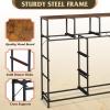 imageWLIVE 9Drawer Dresser Fabric Storage Tower for Bedroom Hallway Entryway Closet Tall Chest Organizer Unit with Fabric Bins Steel Frame Wood Top Easy Pull Handle Rustic Brown Wood Grain PrintBlack and Rustic Brown