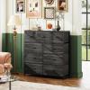 imageWLIVE 9Drawer Dresser Fabric Storage Tower for Bedroom Hallway Entryway Closet Tall Chest Organizer Unit with Fabric Bins Steel Frame Wood Top Easy Pull Handle Rustic Brown Wood Grain PrintCharcoal Black Wood Grain Print