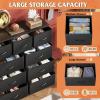 imageWLIVE 9Drawer Dresser Fabric Storage Tower for Bedroom Hallway Entryway Closet Tall Chest Organizer Unit with Fabric Bins Steel Frame Wood Top Easy Pull Handle Rustic Brown Wood Grain PrintCharcoal Black