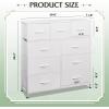 imageWLIVE 9Drawer Dresser Fabric Storage Tower for Bedroom Hallway Entryway Closet Tall Chest Organizer Unit with Fabric Bins Steel Frame Wood Top Easy Pull Handle Rustic Brown Wood Grain PrintWhite