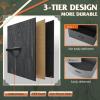 imageWLIVE 9Drawer Dresser Fabric Storage Tower for Bedroom Hallway Entryway Closet Tall Chest Organizer Unit with Fabric Bins Steel Frame Wood Top Easy Pull Handle Rustic Brown Wood Grain PrintCharcoal Black Wood Grain Print