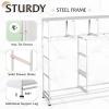 imageWLIVE 9Drawer Dresser Fabric Storage Tower for Bedroom Hallway Entryway Closet Tall Chest Organizer Unit with Fabric Bins Steel Frame Wood Top Easy Pull Handle Rustic Brown Wood Grain PrintWhite