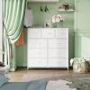 imageWLIVE 9Drawer Dresser Fabric Storage Tower for Bedroom Hallway Entryway Closet Tall Chest Organizer Unit with Fabric Bins Steel Frame Wood Top Easy Pull Handle Rustic Brown Wood Grain PrintWhite