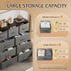 imageWLIVE 9Drawer Dresser Fabric Storage Tower for Bedroom Hallway Entryway Closet Tall Chest Organizer Unit with Fabric Bins Steel Frame Wood Top Easy Pull Handle Rustic Brown Wood Grain PrintAdark Grey