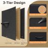 imageWLIVE 9Drawer Dresser Fabric Storage Tower for Bedroom Hallway Entryway Closet Tall Chest Organizer Unit with Fabric Bins Steel Frame Wood Top Easy Pull Handle Rustic Brown Wood Grain PrintBlack and Rustic Brown