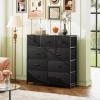 imageWLIVE 9Drawer Dresser Fabric Storage Tower for Bedroom Hallway Entryway Closet Tall Chest Organizer Unit with Fabric Bins Steel Frame Wood Top Easy Pull Handle Rustic Brown Wood Grain PrintCharcoal Black