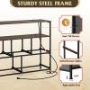 imageWLIVE Black Dresser for Bedroom 5 Drawer Dressers with Charging Station Fabric Chest of Drawers with Open Shelves Storage Dresser for Living Room Closet EntrywayDark Gray