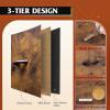 imageWLIVE Black Dresser for Bedroom 5 Drawer Dressers with Charging Station Fabric Chest of Drawers with Open Shelves Storage Dresser for Living Room Closet EntrywayRustic Brown Wood Grain Print