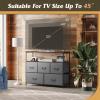 imageWLIVE Black Dresser for Bedroom 5 Drawer Dressers with Charging Station Fabric Chest of Drawers with Open Shelves Storage Dresser for Living Room Closet EntrywayDark Gray