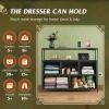 imageWLIVE Black Dresser for Bedroom 5 Drawer Dressers with Charging Station Fabric Chest of Drawers with Open Shelves Storage Dresser for Living Room Closet EntrywayCharcoal Black Wood Grain Print