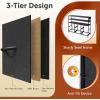 imageWLIVE Black TV Stand for 40 45 inch TV Entertainment Center with LED Lights ampamp Charging Station TV Media Console Table with 6 Fabric Drawers and Open Shelves for Living Room Hallway Wood TopBlack