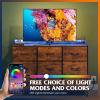 imageWLIVE Black TV Stand for 45 50 55 inch TV Entertainment Center with LED Lights ampamp Charging Station TV Media Console Table with 9 Fabric Drawers and Open Shelves for Living Room Hallway Wood TopRustic Brown