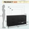 imageWLIVE Black TV Stand for 60 65 70 inch TV Large Entertainment Center with 6 Fabric Drawer TV Media Console Table with Wood Top Adjustable Feet for Living Room HallwayBlack
