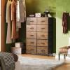 imageWLIVE Black Tall Dresser for Bedroom with 10 Drawers Chest of Drawers Dressers Bedroom Furniture Storage Organizer Unit with Fabric Bins for Closet Hallway Living RoomRustic Brown Wood Grain Print