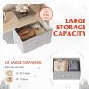 imageWLIVE Black Tall Dresser for Bedroom with 10 Drawers Chest of Drawers Dressers Bedroom Furniture Storage Organizer Unit with Fabric Bins for Closet Hallway Living RoomLight Grey