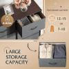 imageWLIVE Black Tall Dresser for Bedroom with 10 Drawers Chest of Drawers Dressers Bedroom Furniture Storage Organizer Unit with Fabric Bins for Closet Hallway Living RoomDark Grey