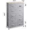imageWLIVE Black Tall Dresser for Bedroom with 10 Drawers Chest of Drawers Dressers Bedroom Furniture Storage Organizer Unit with Fabric Bins for Closet Hallway Living RoomLight Grey