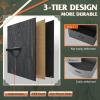 imageWLIVE Black Tall Dresser for Bedroom with 10 Drawers Chest of Drawers Dressers Bedroom Furniture Storage Organizer Unit with Fabric Bins for Closet Hallway Living RoomCharcoal Black Wood Grain Print