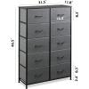 imageWLIVE Black Tall Dresser for Bedroom with 10 Drawers Chest of Drawers Dressers Bedroom Furniture Storage Organizer Unit with Fabric Bins for Closet Hallway Living RoomDark Grey