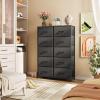 imageWLIVE Black Tall Dresser for Bedroom with 10 Drawers Chest of Drawers Dressers Bedroom Furniture Storage Organizer Unit with Fabric Bins for Closet Hallway Living RoomCharcoal Black