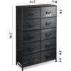 imageWLIVE Black Tall Dresser for Bedroom with 10 Drawers Chest of Drawers Dressers Bedroom Furniture Storage Organizer Unit with Fabric Bins for Closet Hallway Living RoomCharcoal Black Wood Grain Print